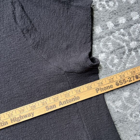 Texture Thread Madewell Women’s 3X Black Cropped Shirt Top Tie Front V Neck - Picture 4 of 7